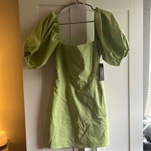 Lulus Green Mini Dress - LINEN fully lined *Never Worn Tags Attached*